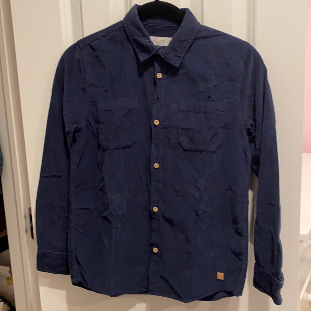 Zara boys Navy corduroy bottom down with wood like bottons